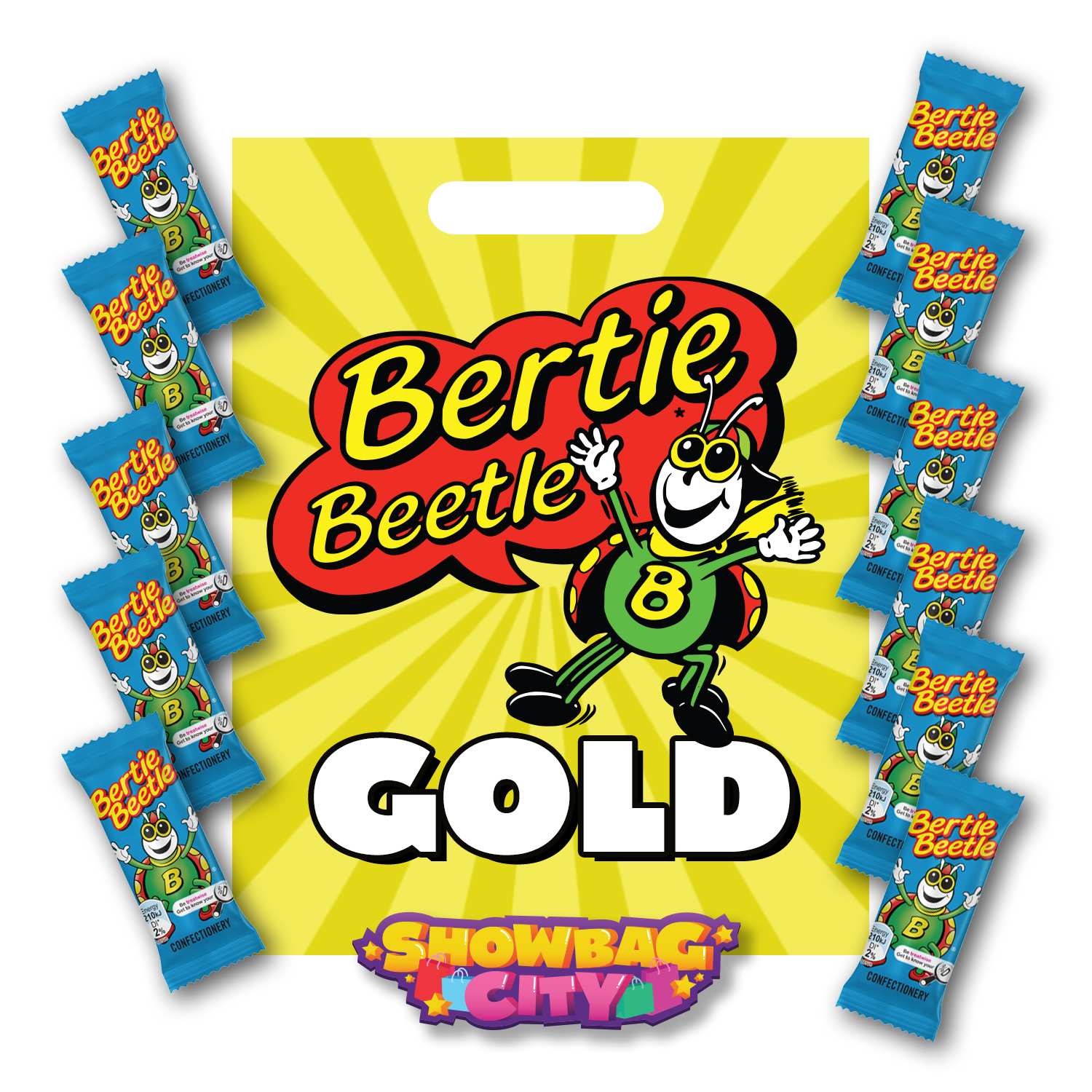 Bertie Beetle Gold Showbag City